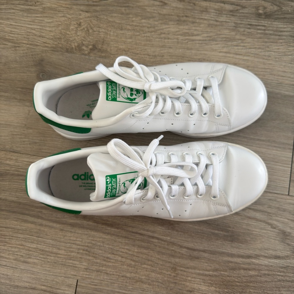 Adidas Stan Smith White and Green Sneakers